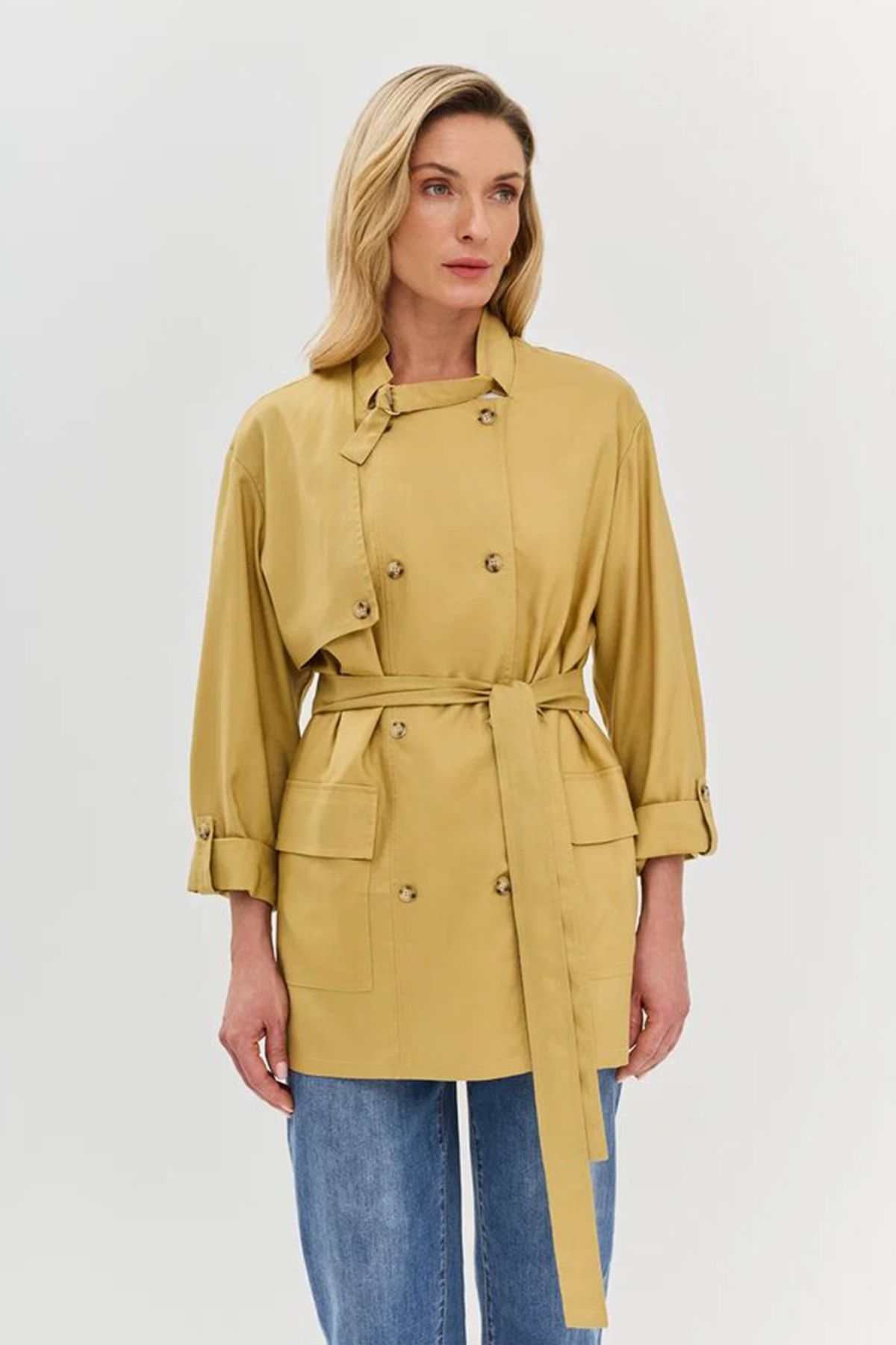 Удлинённый жакет горчичного цвета, 52р