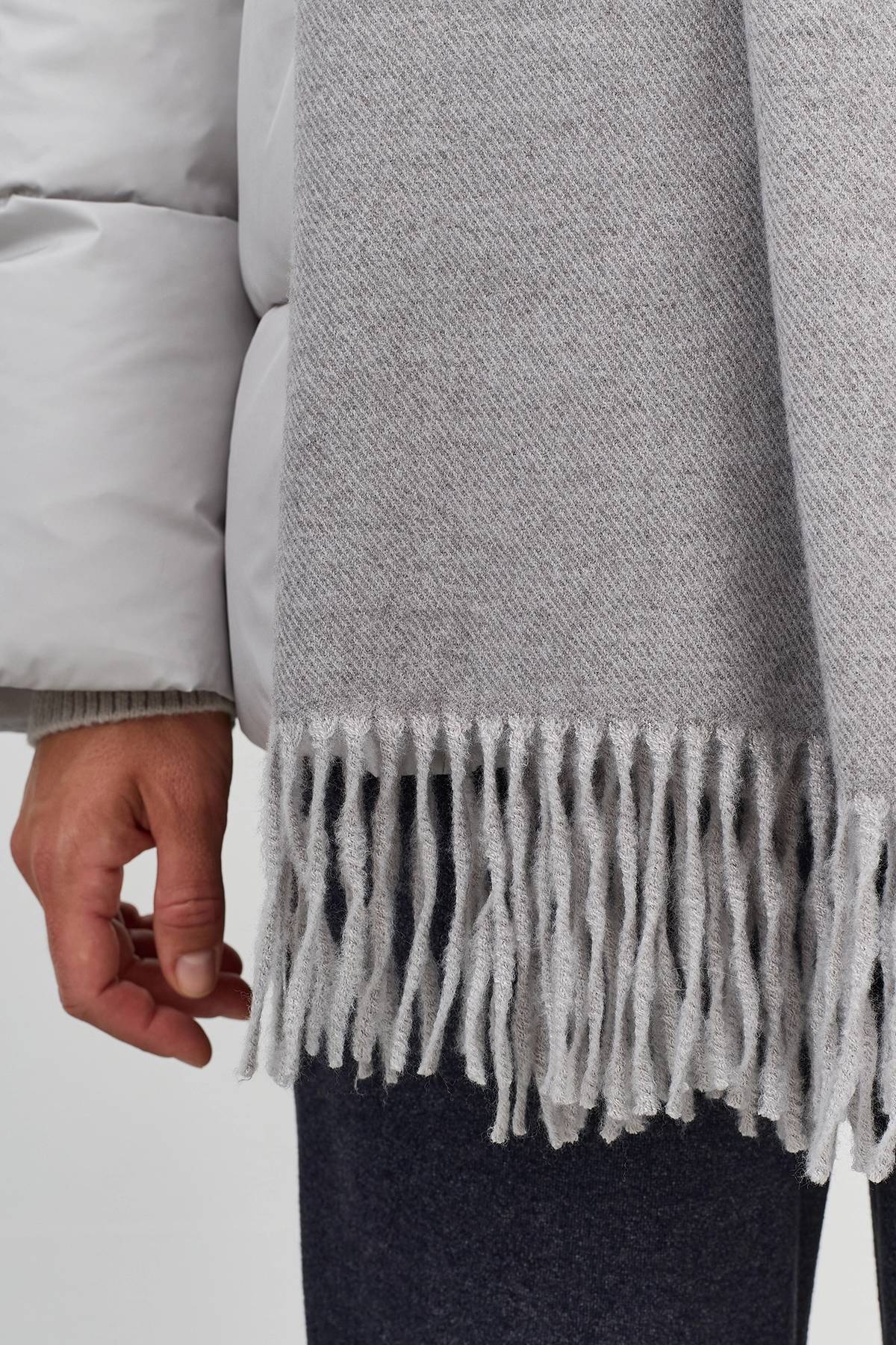 Лимитированная серия серая куртка с палантином, 42