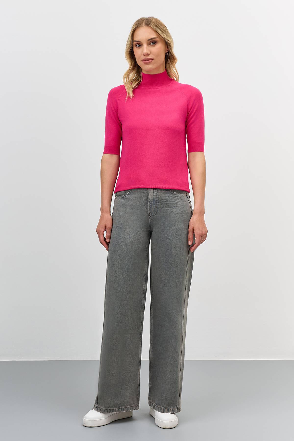 Широкие джинсы с винтажной варкой, 40