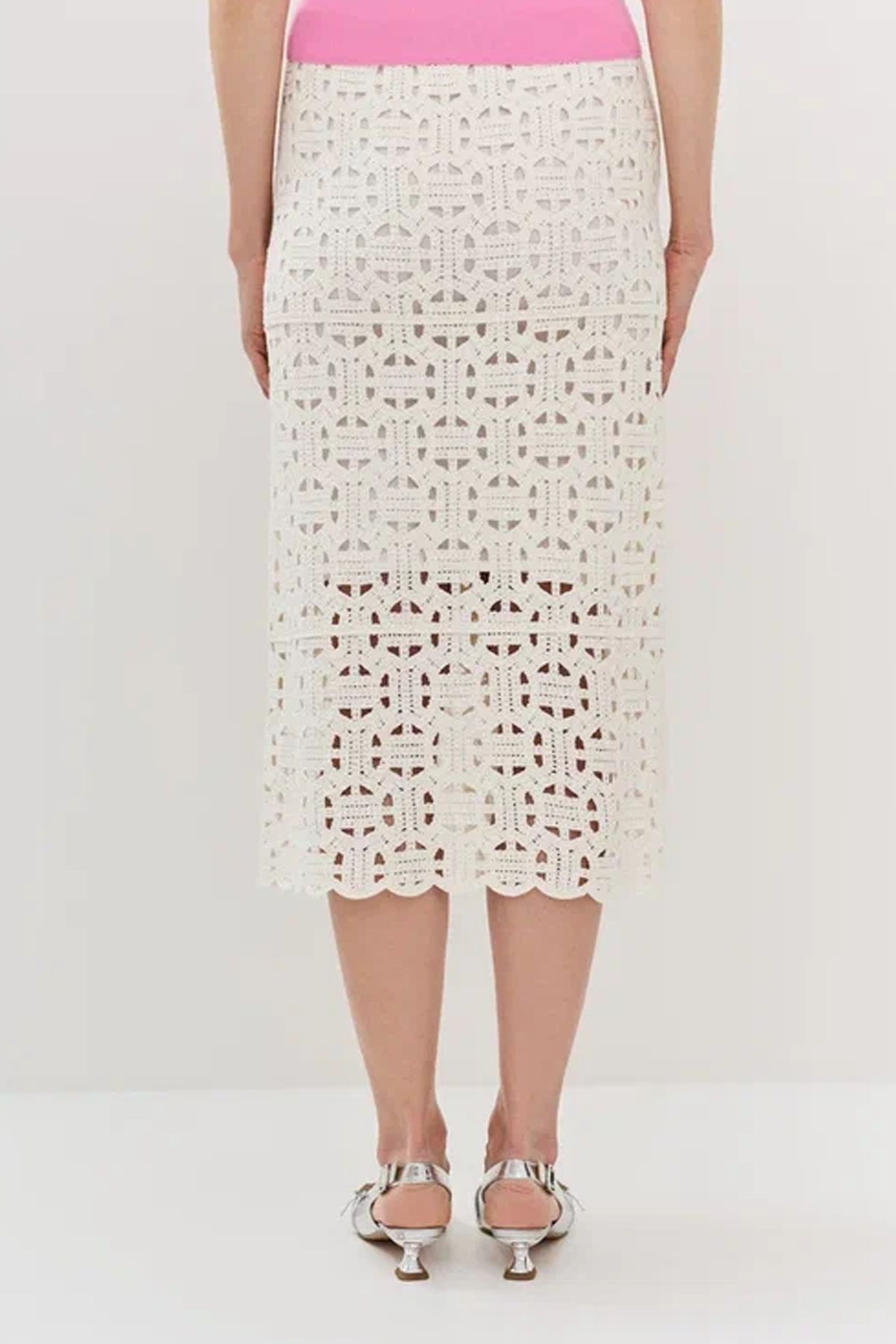 Ажурная юбка длины миди, 48р