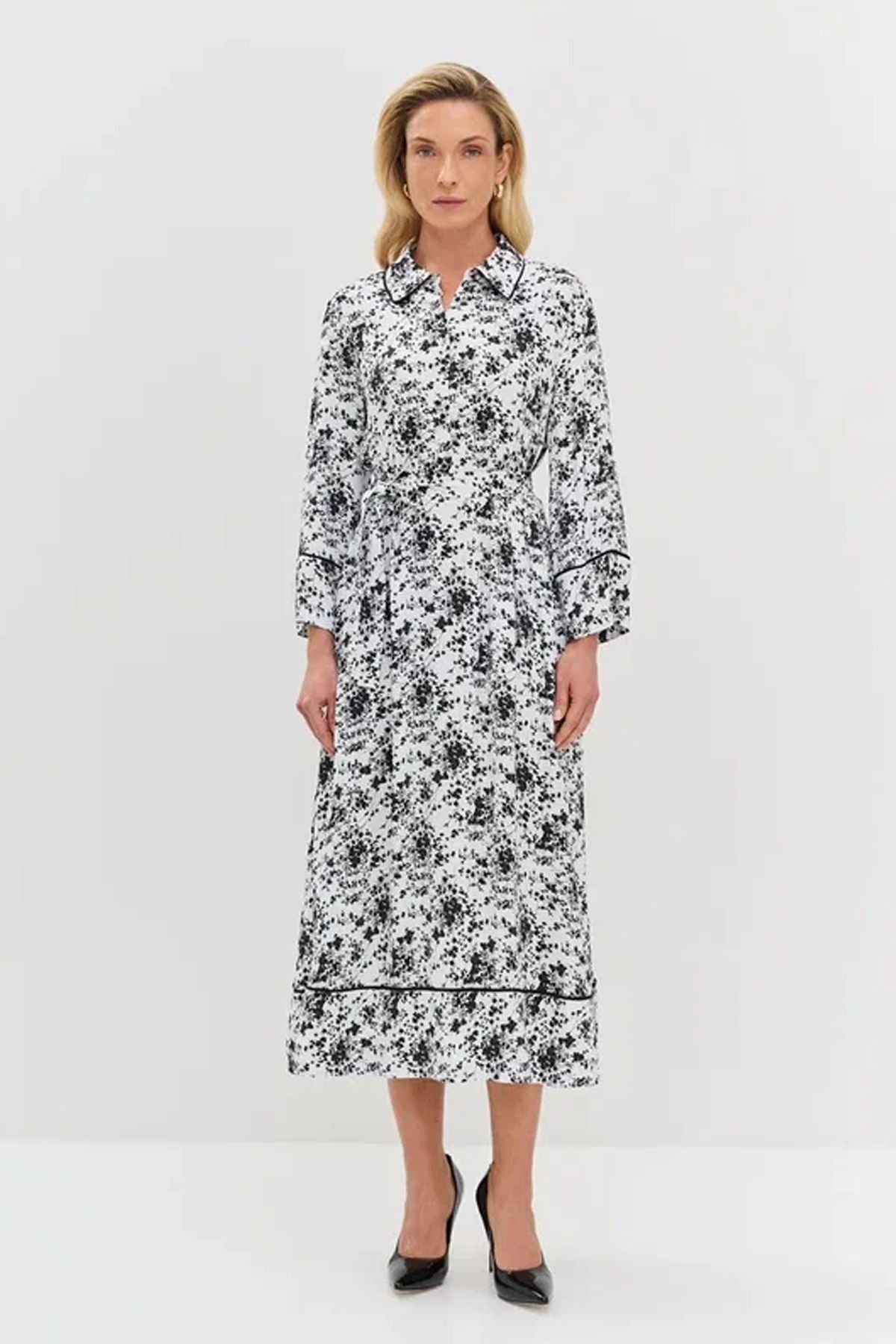 Платье А-силуэта с флоральным принтом, 46р