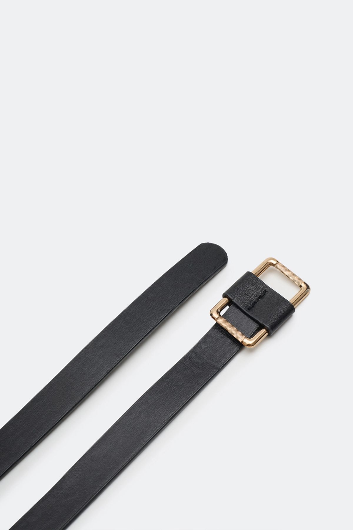 Ремень с прямоугольной пряжкой из искусственной кожи, S