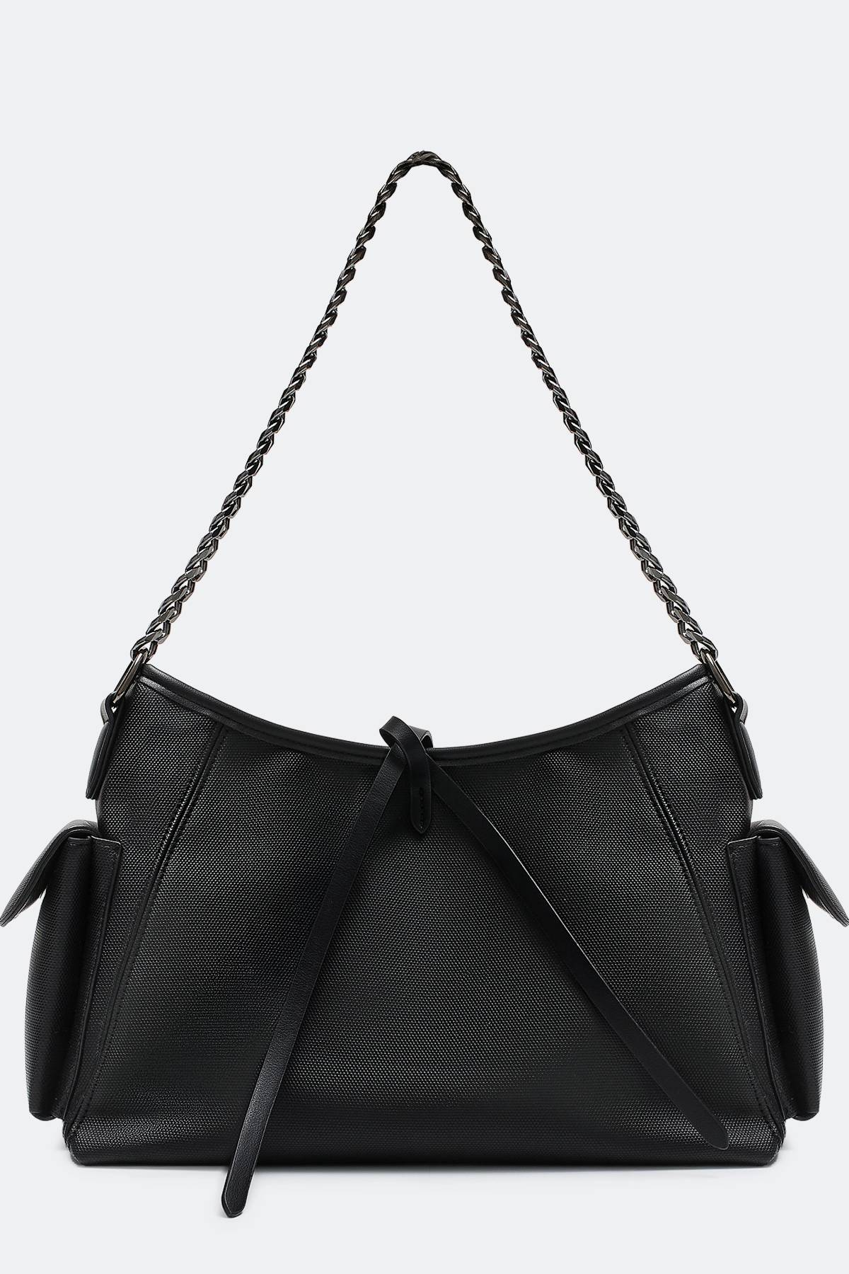 Сумка багет с декоративной цепочкой, One