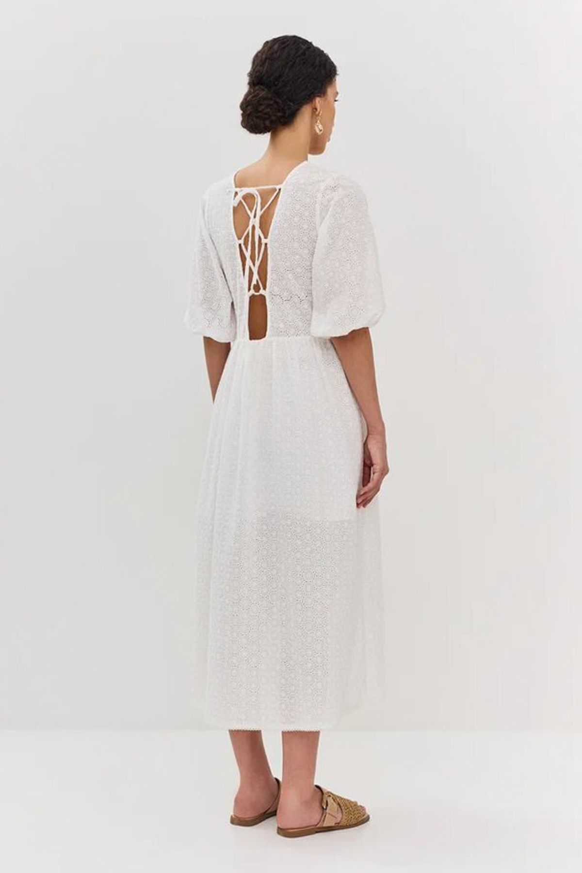 Платье из хлопка с рукавами-фонариками, 40р