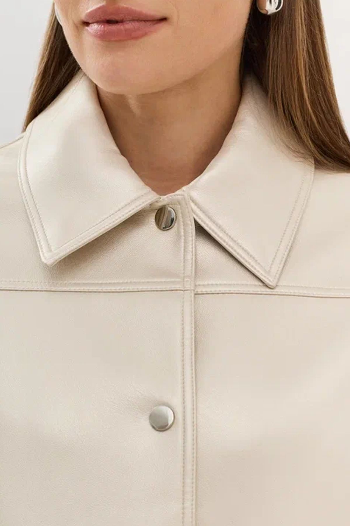 Укороченная куртка из искусственной кожи, 50р