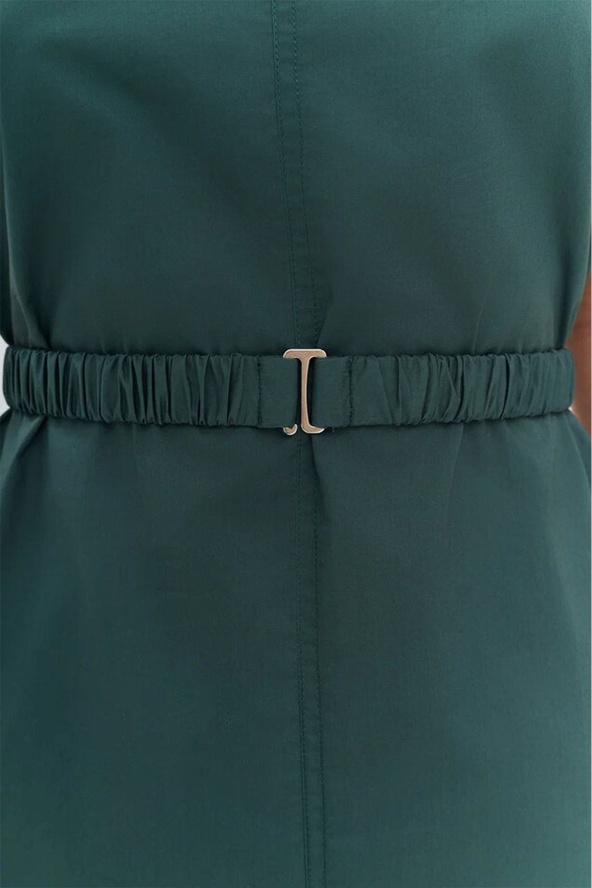 Платье из хлопка с поясом в графитовом цвете, 42р