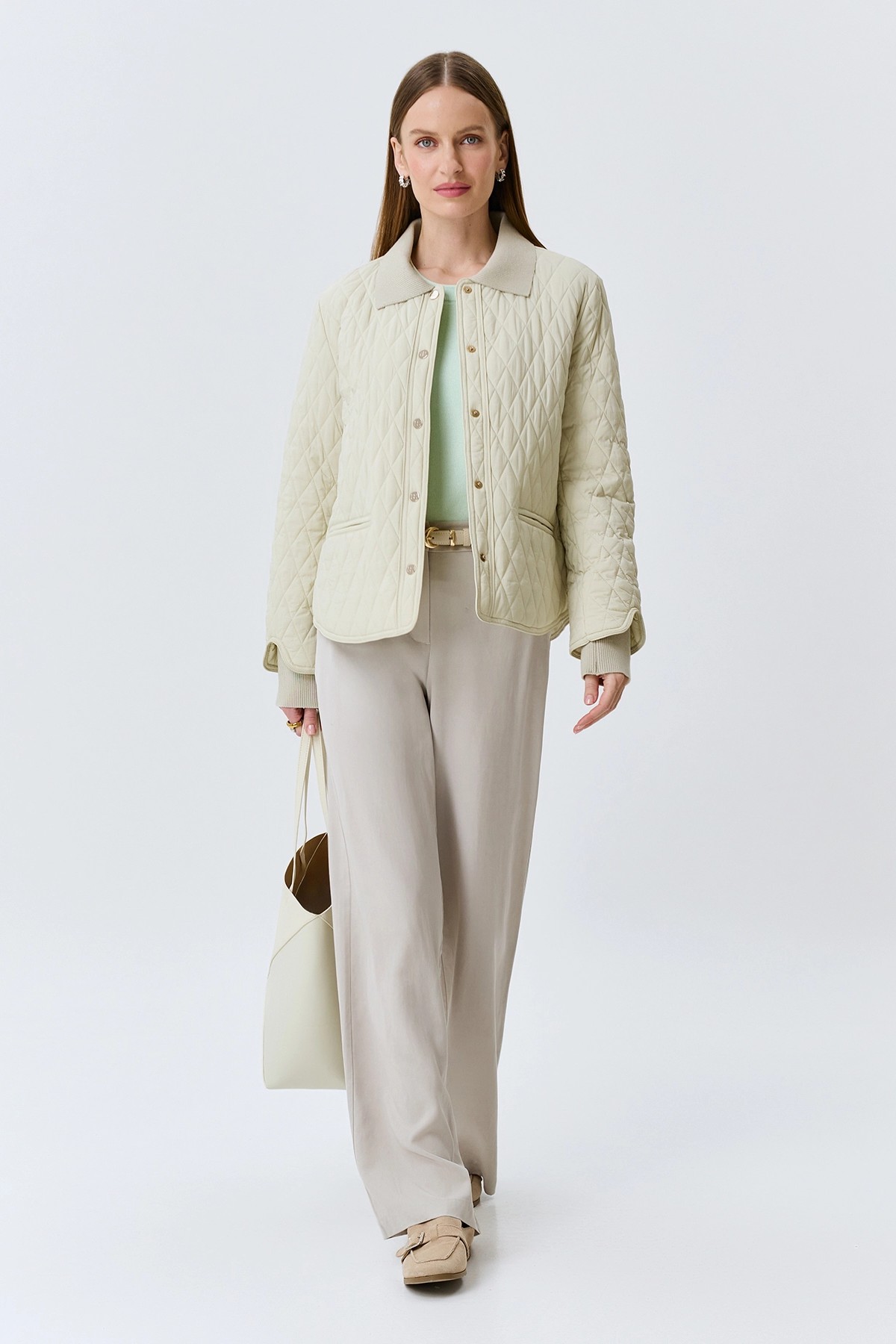 Куртка с мелкой ромбовидной стежкой, 46