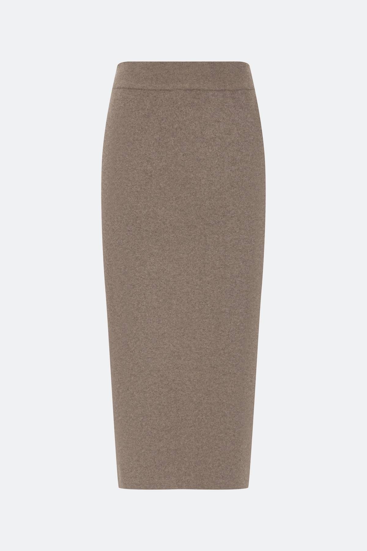 Лимитрированная серия вязаная юбка-карандаш с ангорой и ремень, 34