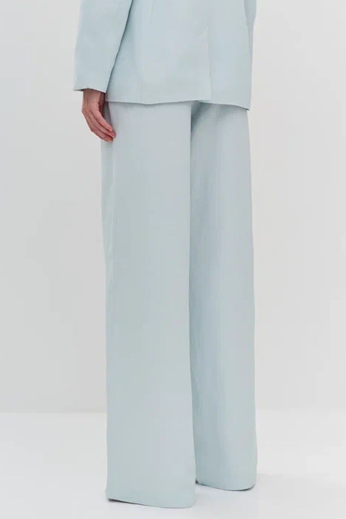 Однотонные брюки-палаццо светло-голубого цвета, 48р