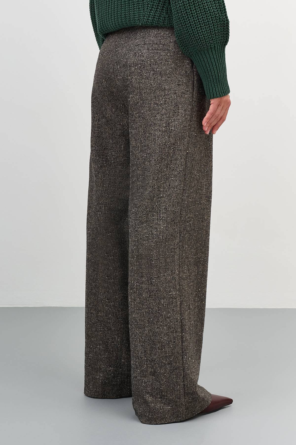 Лимитированная серия брюки палаццо из букле и ремень, 42