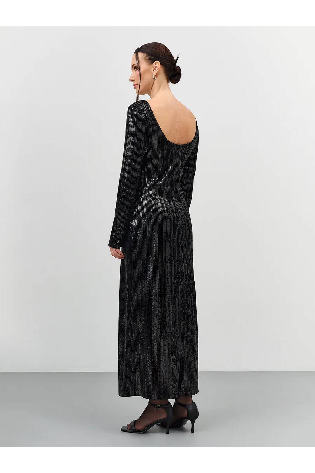 Лимитированная серия элегантное черное  вечернее платье и ремень, 44