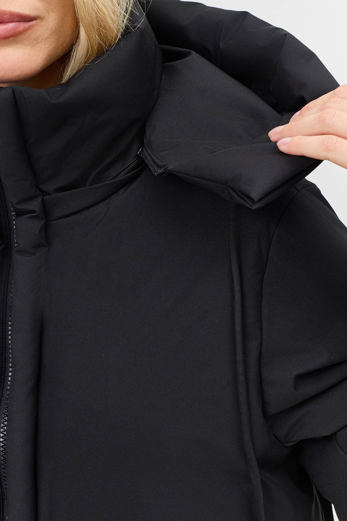 Лимитированная серия пуховое пальто с внутренней стёжкой с палантином, 40