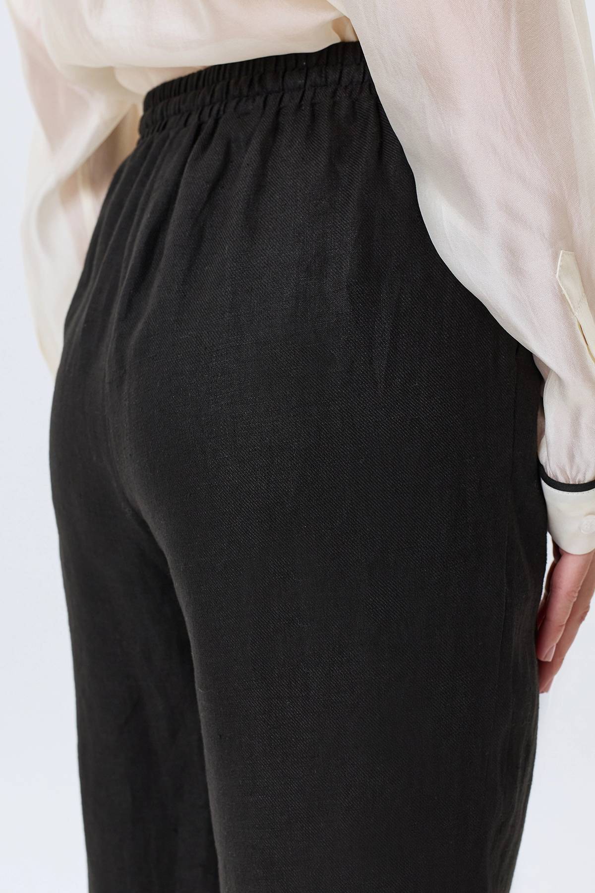 Зауженные брюки из 100% льна, 46