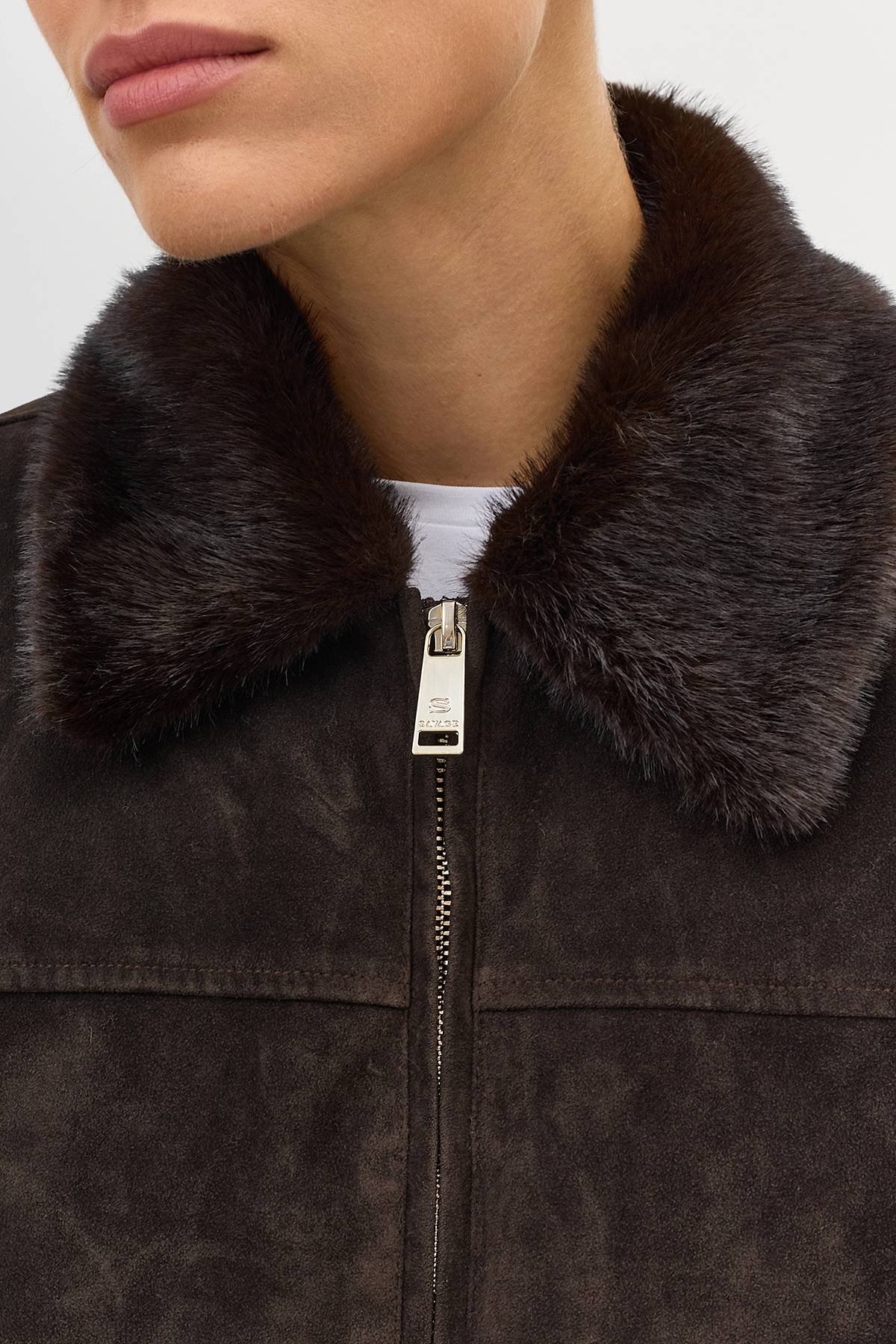 Лимитированая серия темно-коричневая куртка и палантин, 44