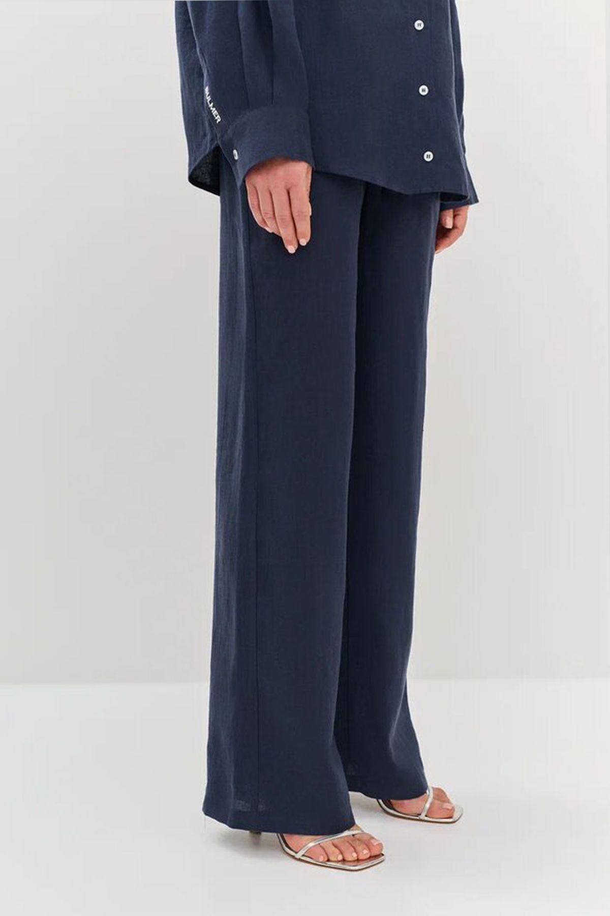 Льняные брюки прямого кроя, 44р