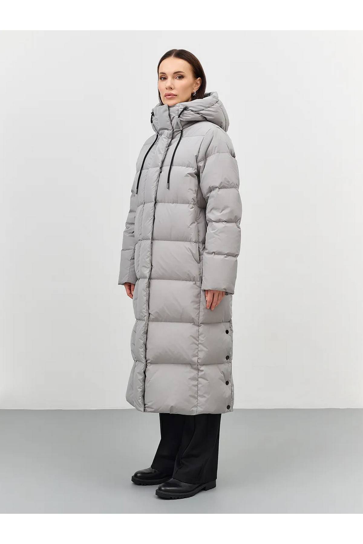 Лимитированная серия длинный пуховик на натуральном утеплителе и палантин, 48