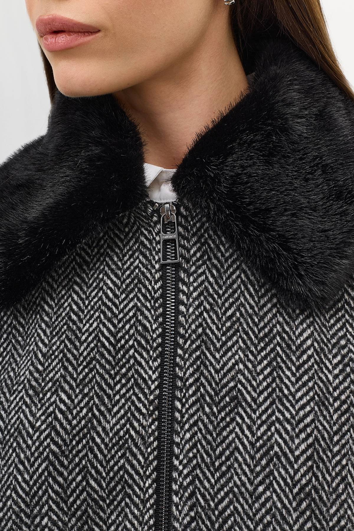 Лимитированная серия серая куртка с палантином, 40