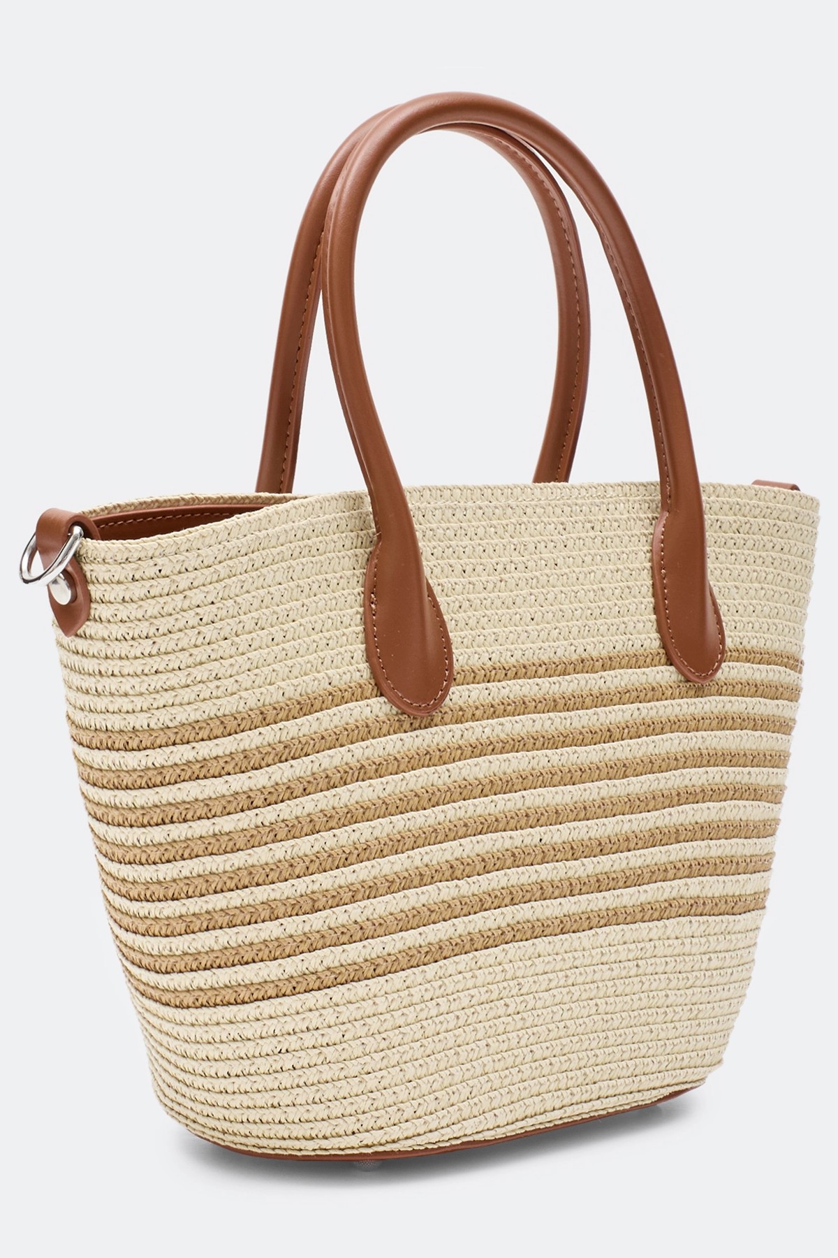 Соломенная сумка в полоску, One