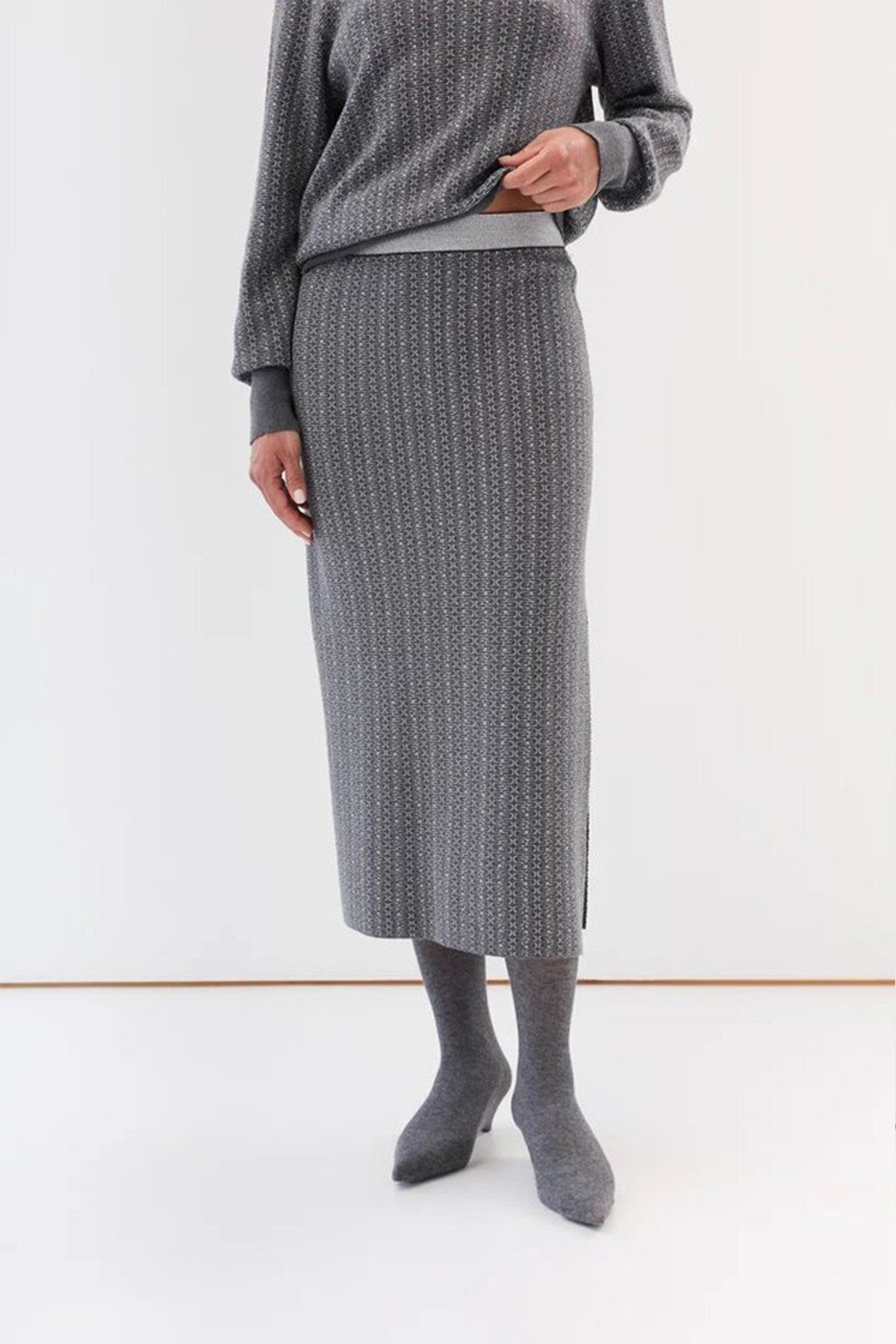 Жаккардовая юбка с кашемиром, 42р