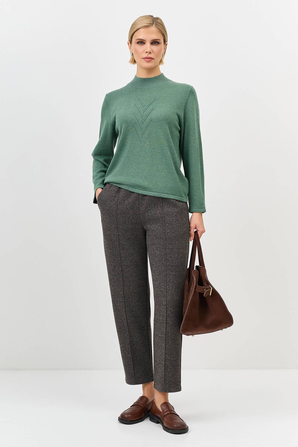 Лимитрированная серия джемпер с мерцающими пайетками и ремень, 36