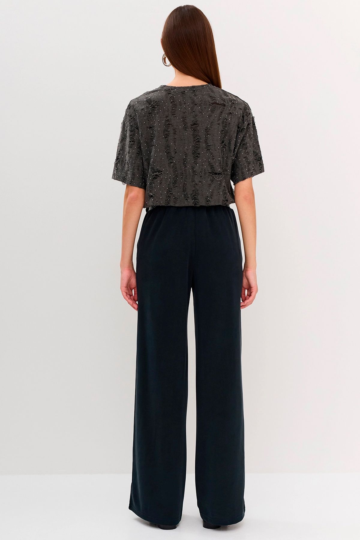 Графитовые брюки с модалом, 52р