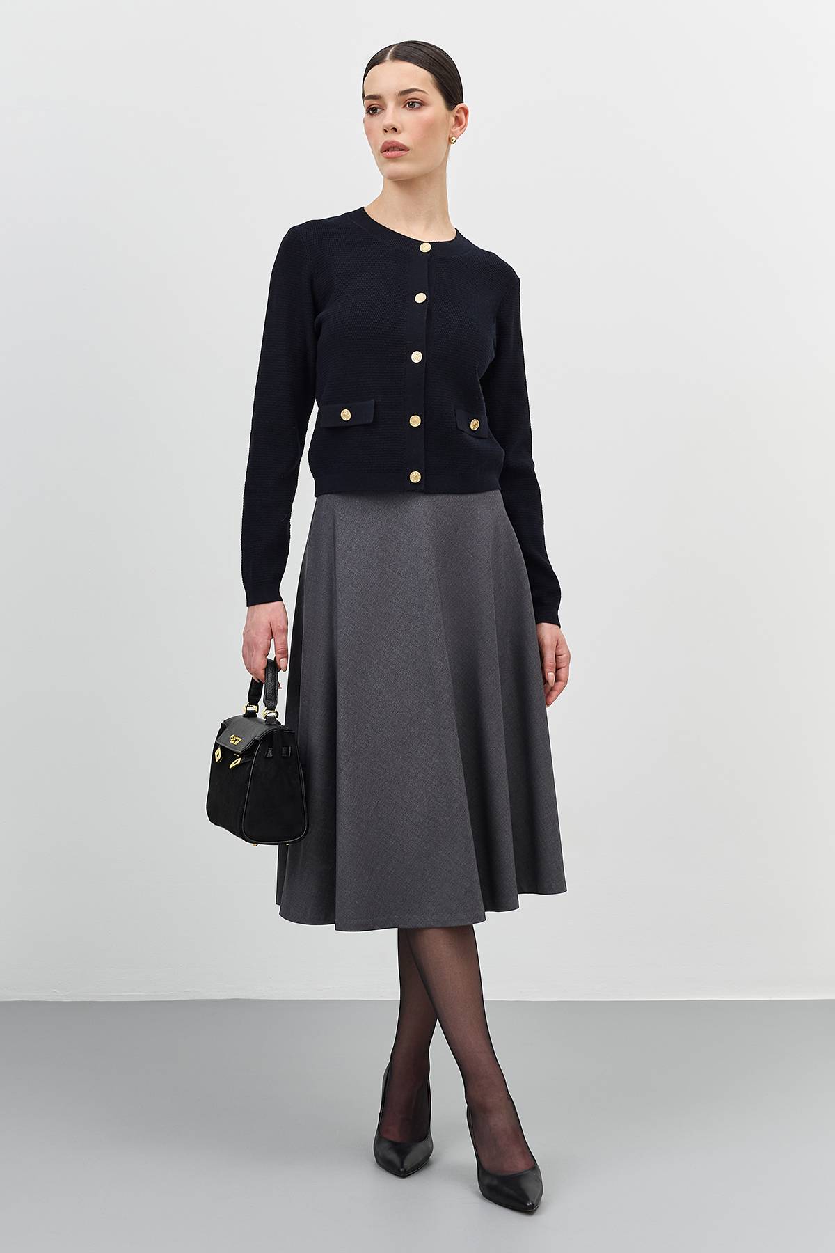 Лимитированная серия юбка миди А-силуэта и ремень, 42