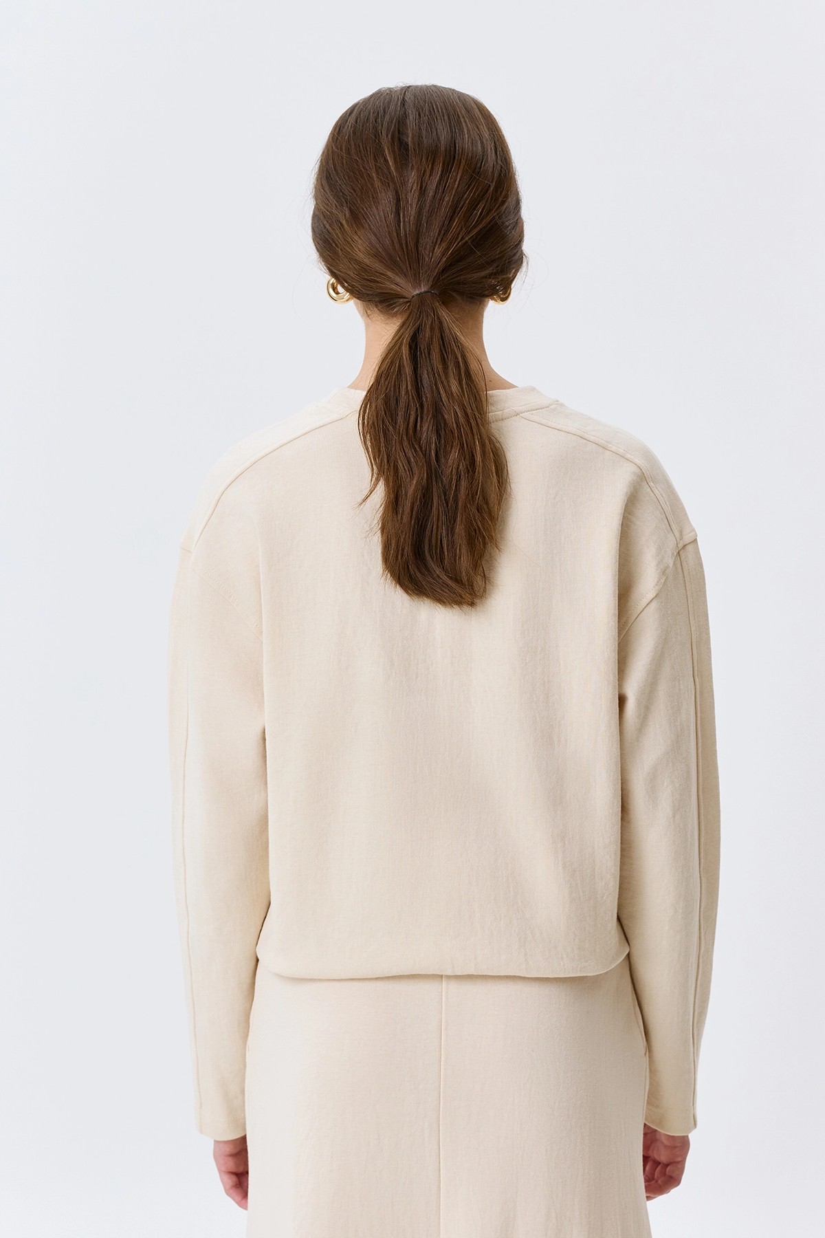 Укороченный джемпер с рельефными швами, 40