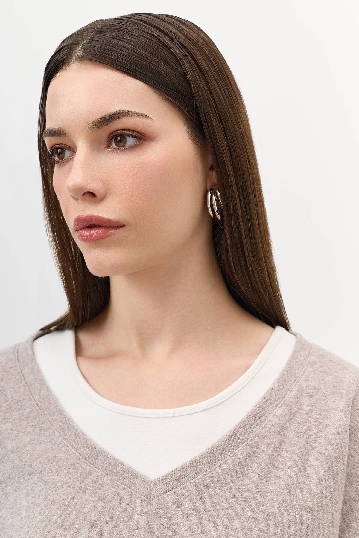 Лимитированная серия джемпер  из фактурного трикотажа с имитацией многослойности и ремень, 40