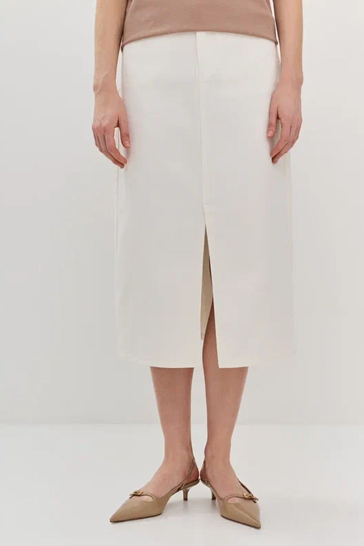 Юбка миди с разрезом, 52р