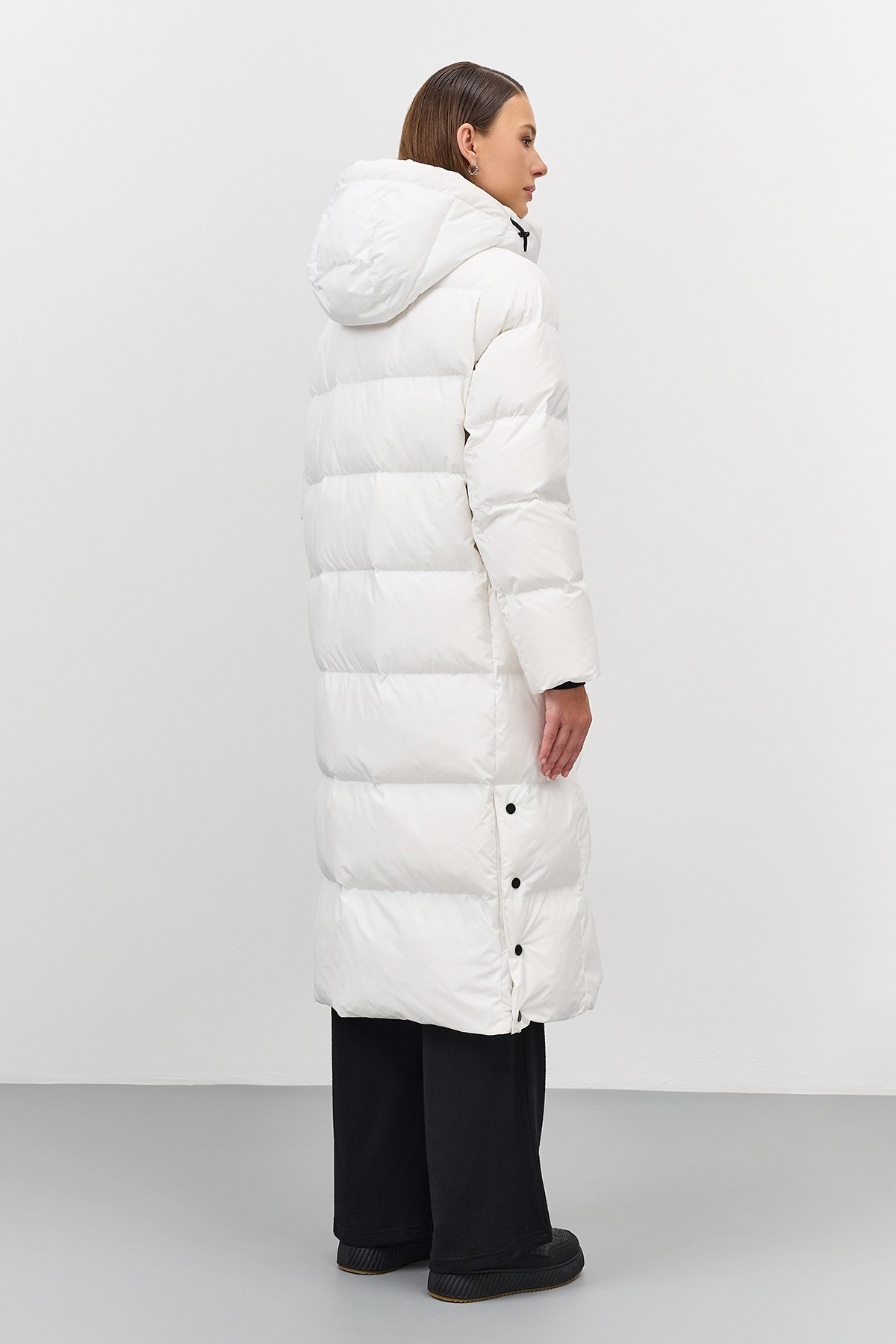 Длинный пуховик на натуральном утеплителе, 52