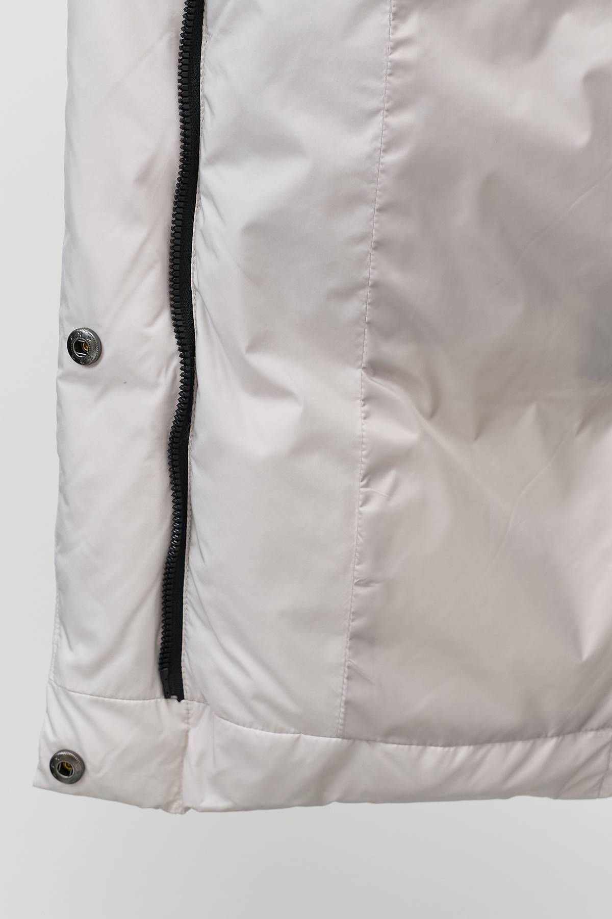 Лимитированная серия светлая удлиненная куртка с трикотажными манжетами с палантином, 42