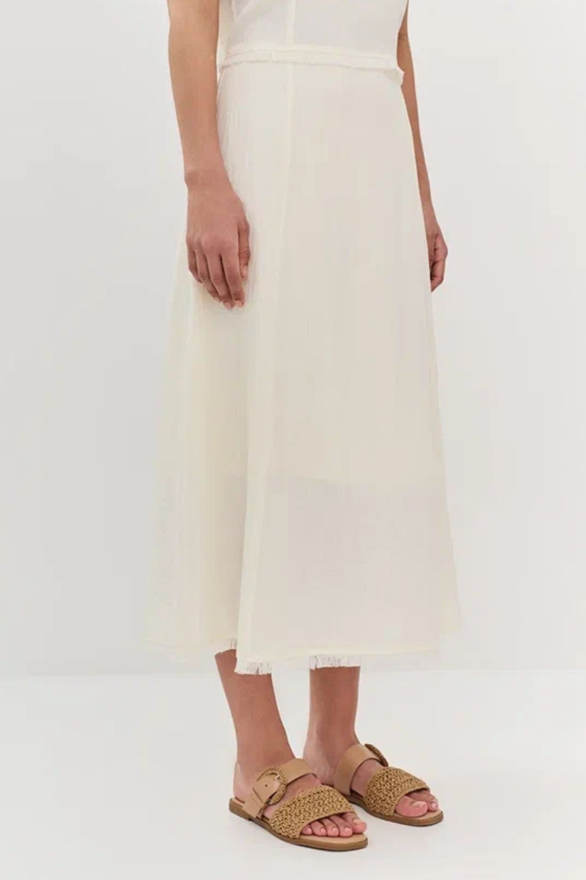 Юбка с бахромой из лёгкой вискозы, 42р