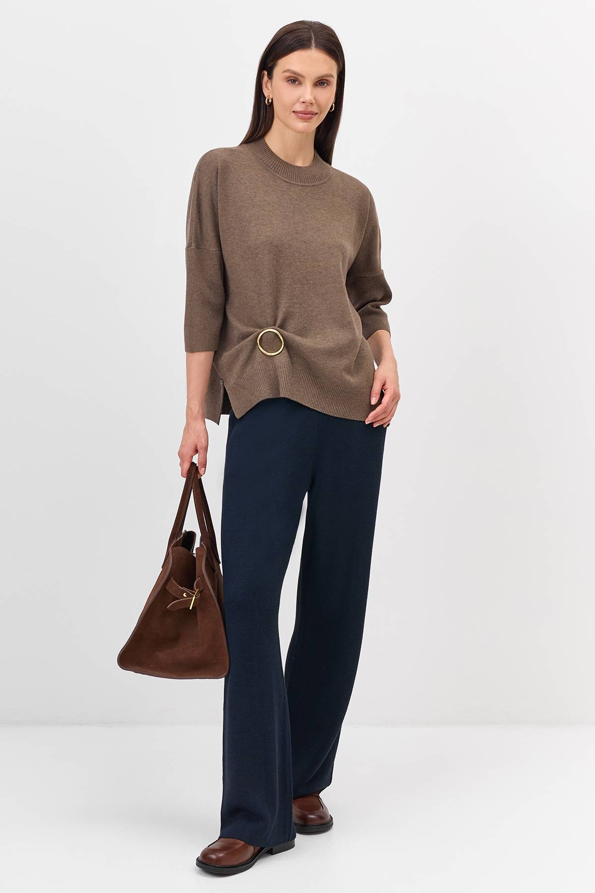 Лимитированная серия вязаный джемпер с ангорой и ремень, 36