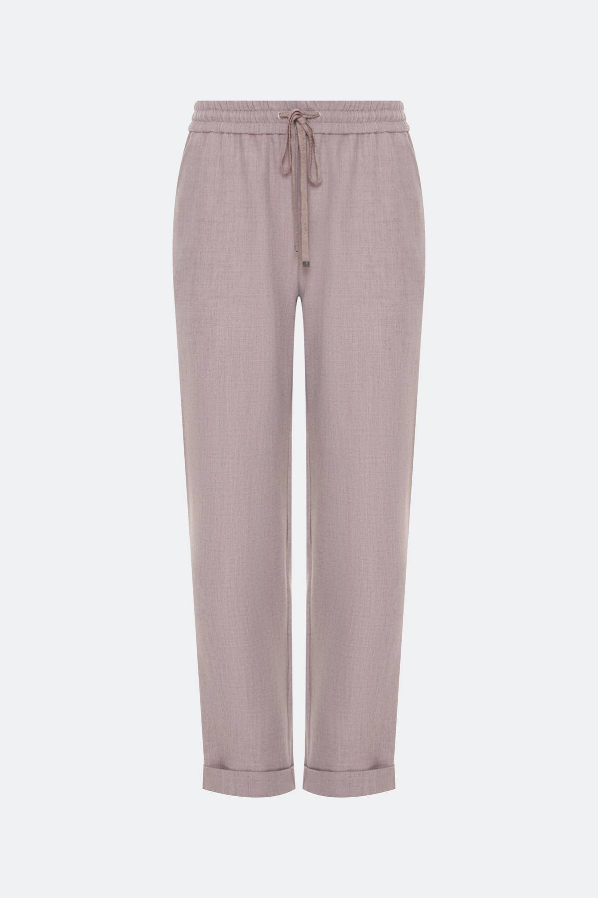 Свободные меланжевые брюки, 36