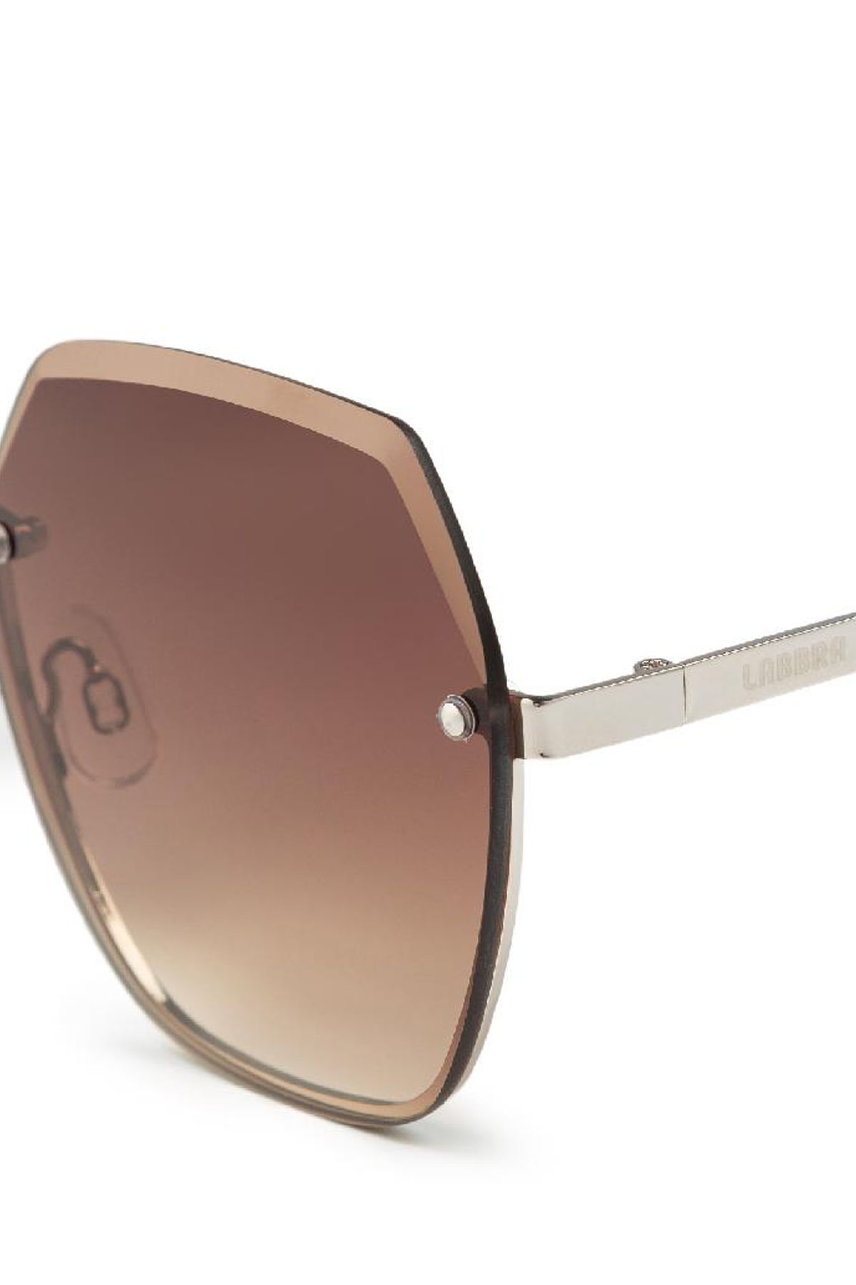 Стильные и необычной формы солнцезащитные очки в коричневом цвете, One size