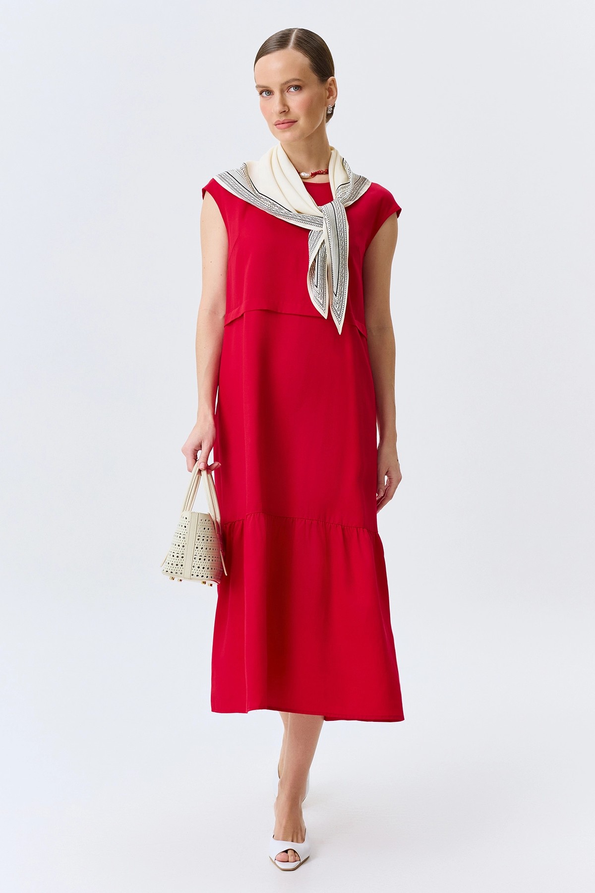 Тонкая косынка с монохромным принтом, One