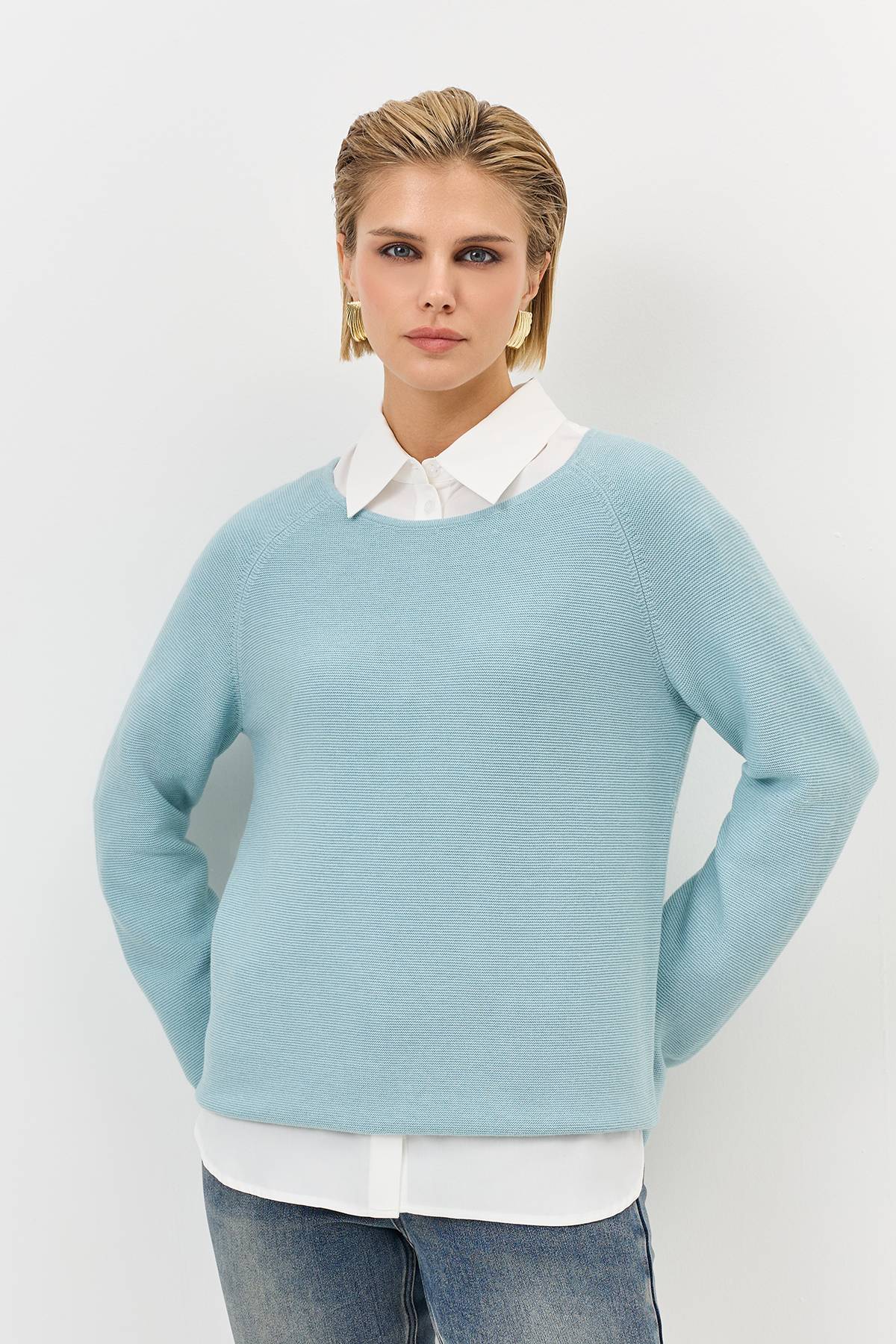 Лимитированная серия яркий джемпер с вырезом лодочка и ремень, 34