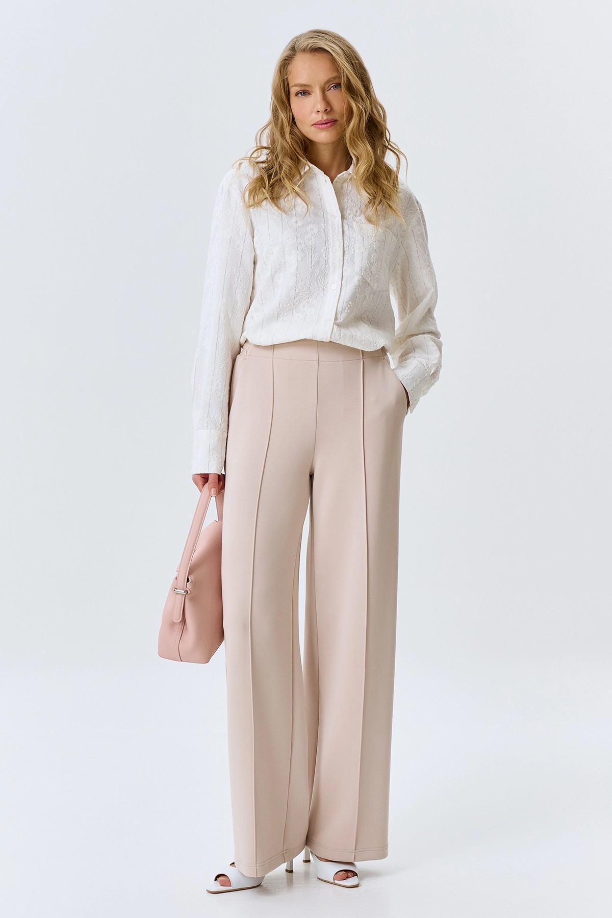 Брюки из мягкого модала с застроченными стрелками, 44