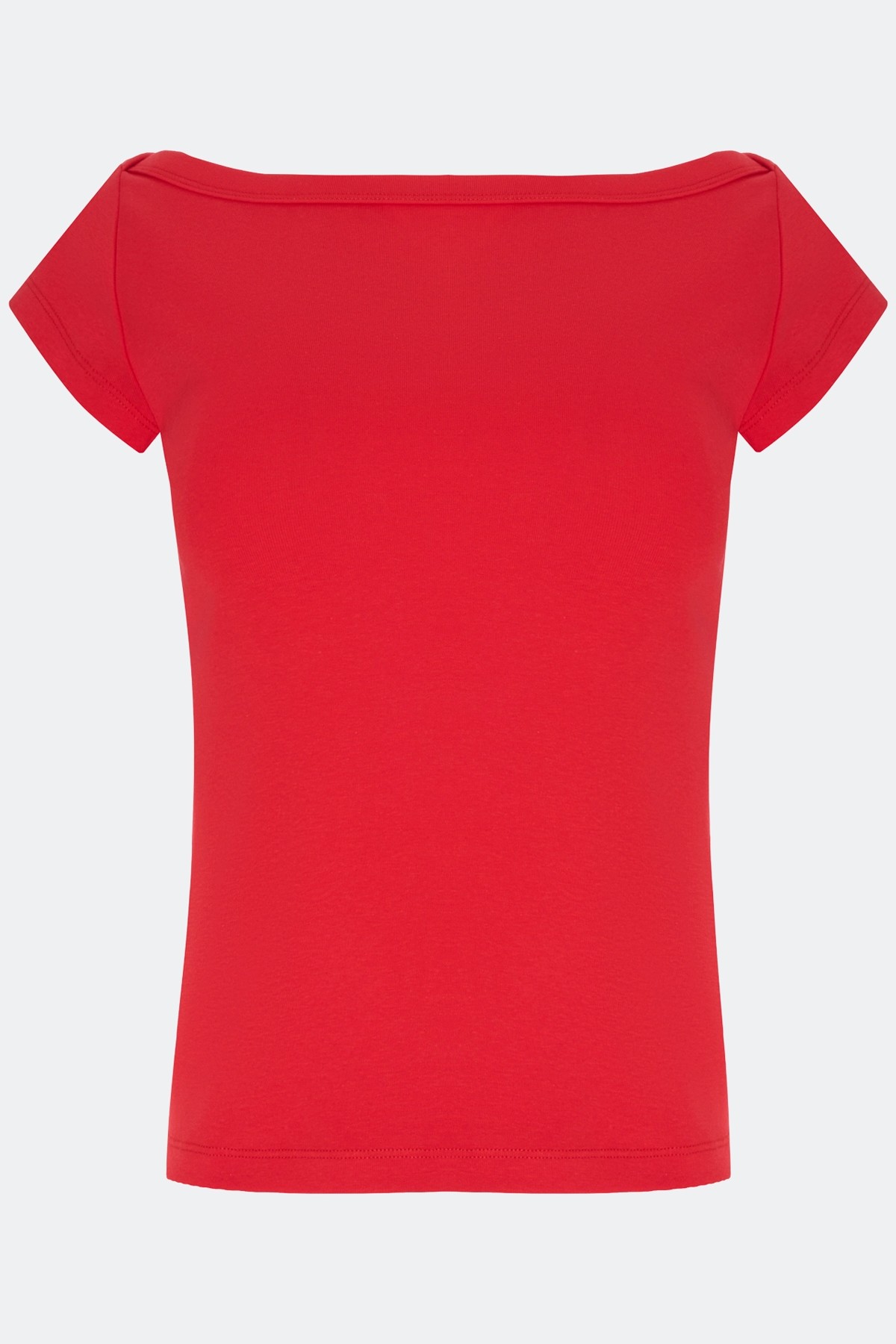 Базовая красная приталенная футболка, 50