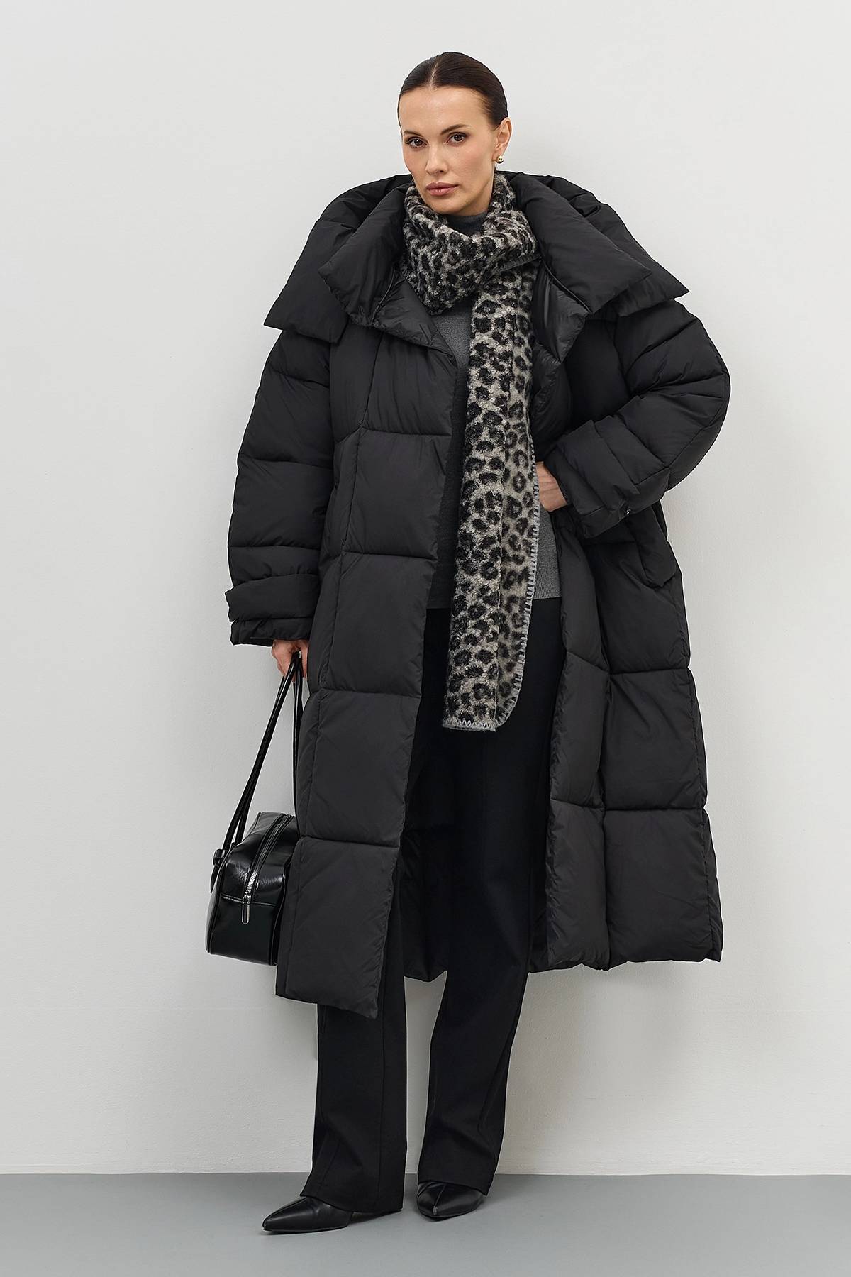 Лимитированная серия теплое пальто Oversize и палантин, 40