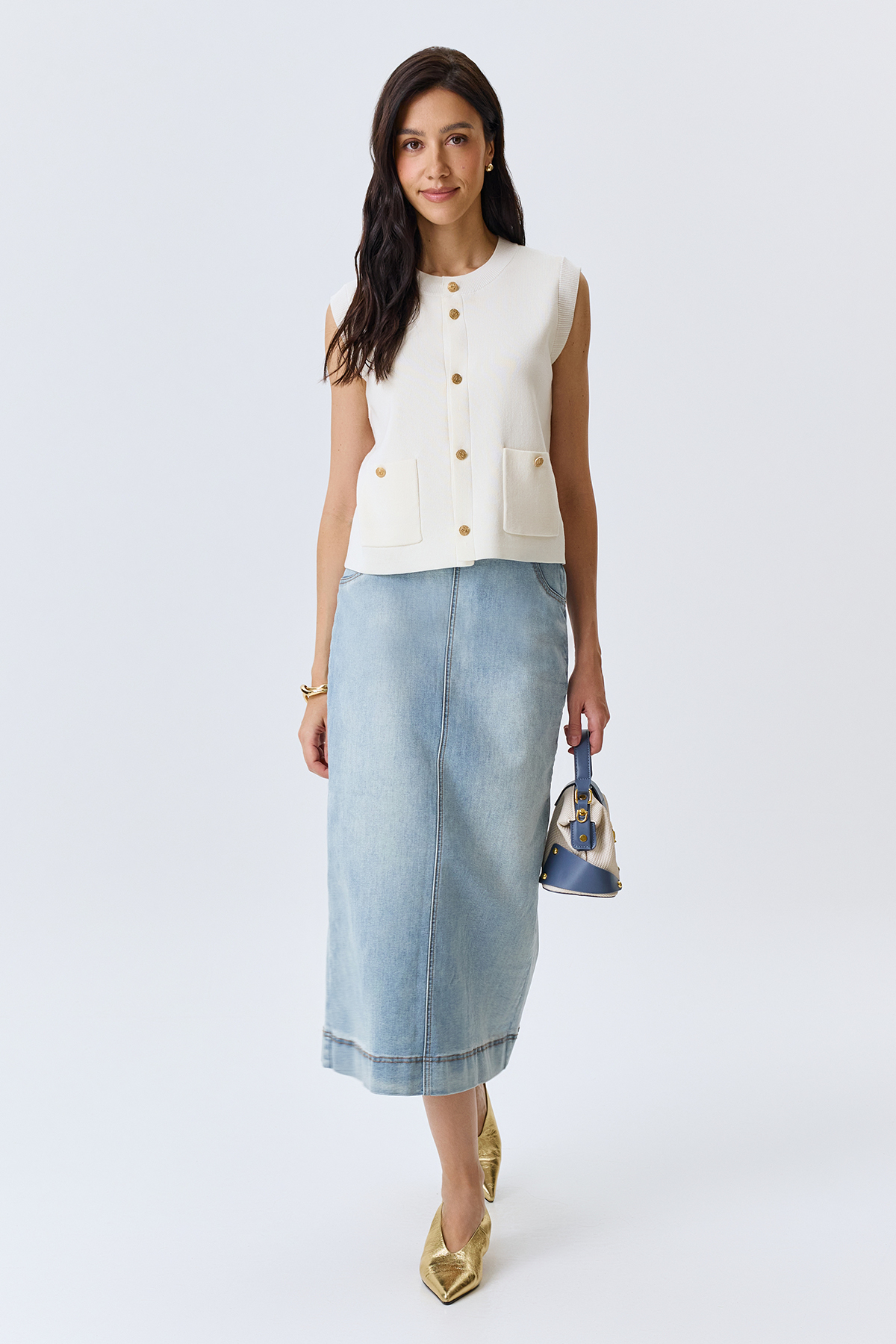 Жилет из вискозы и лиоцелла, 50