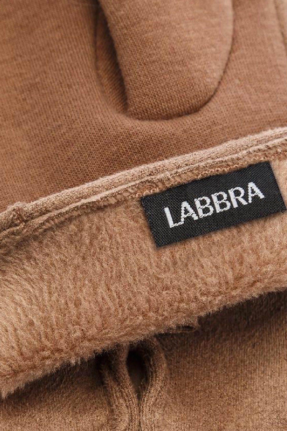 Перчатки с декоративным бантиком в серо-коричневом цвете, М