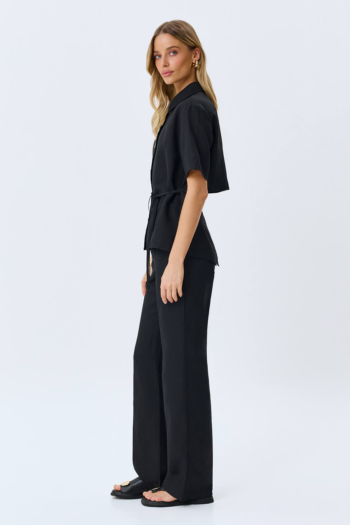 Брюки прямые льняные классические, 50