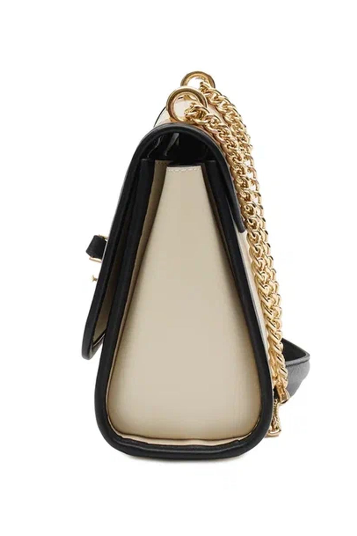 Кожаная сумка кроссбоди с клапаном с геометрическими контрастными деталями, One