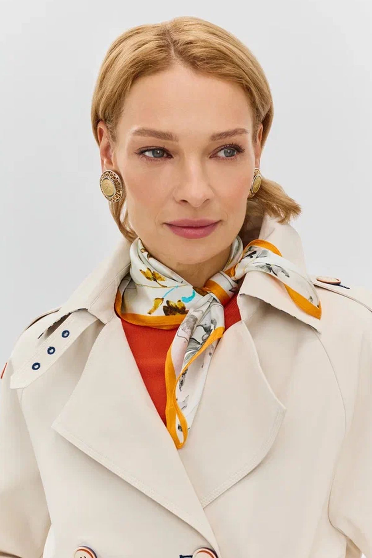 Легкий платок из натурального шелка с цветочным принтом BLMR325127, One