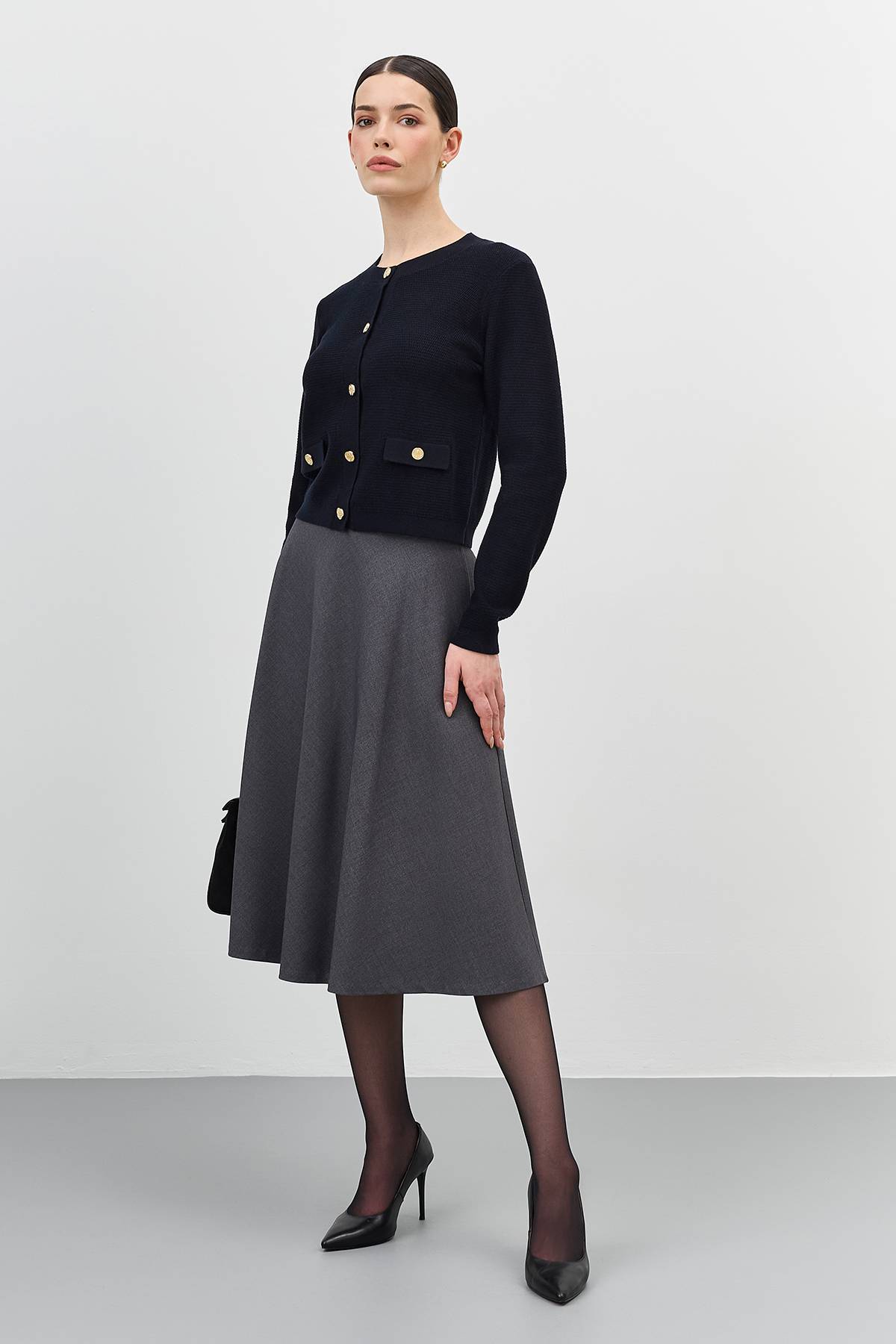 Лимитированная серия юбка миди А-силуэта и ремень, 44