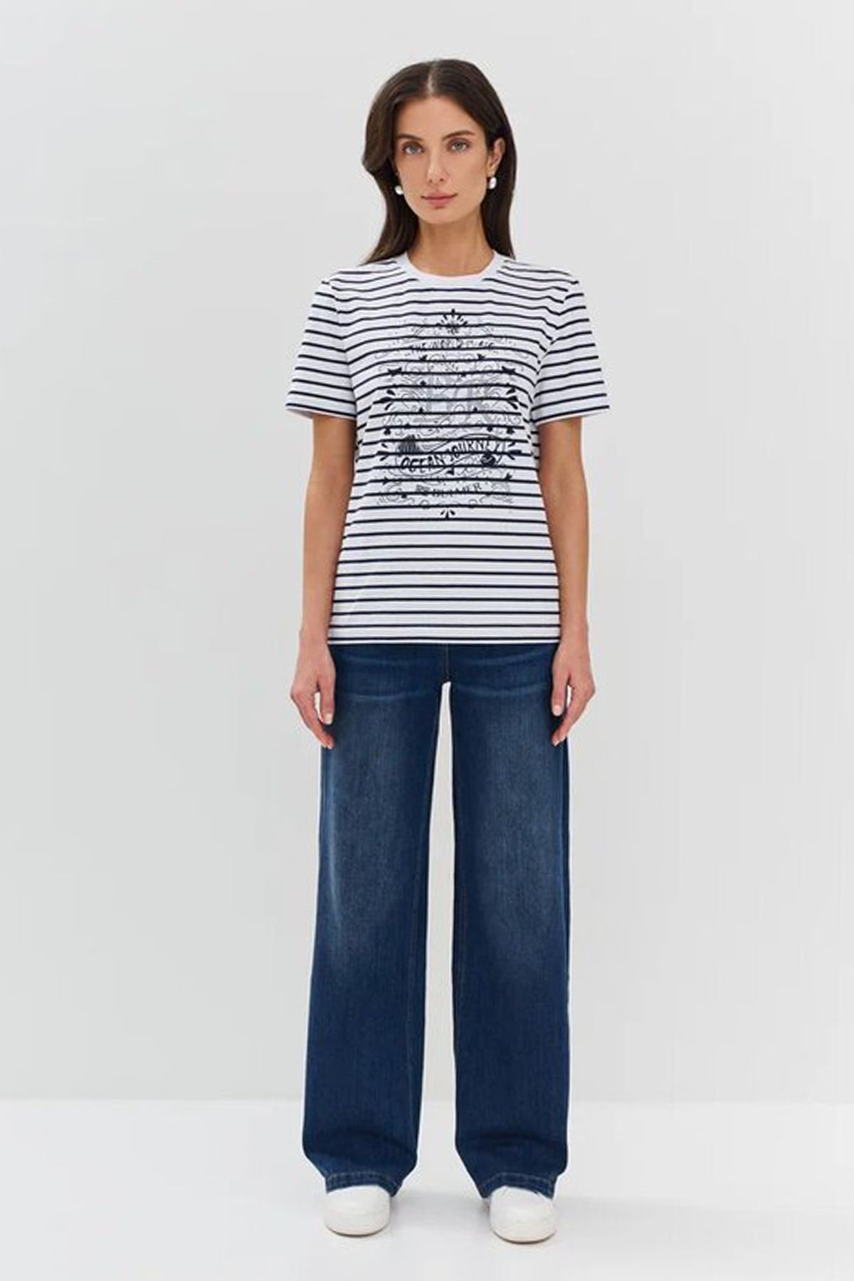 Футболка с комбинированным принтом, 52р