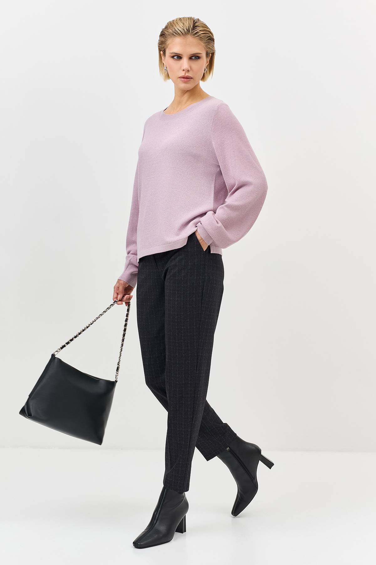 Лимитированная серия джемпер с объемными рукавами и палантином, 40