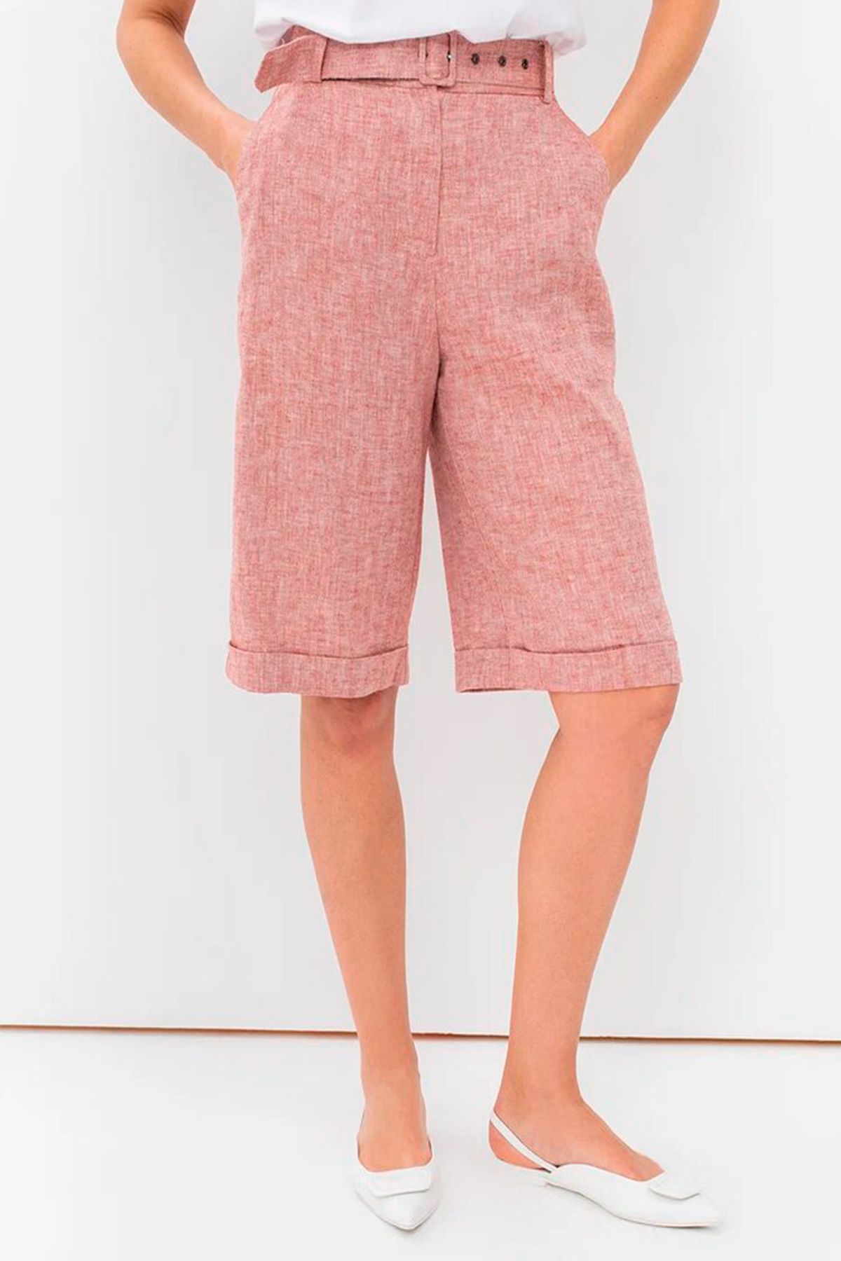 Классические удлиненные шорты с ремнём, 44р