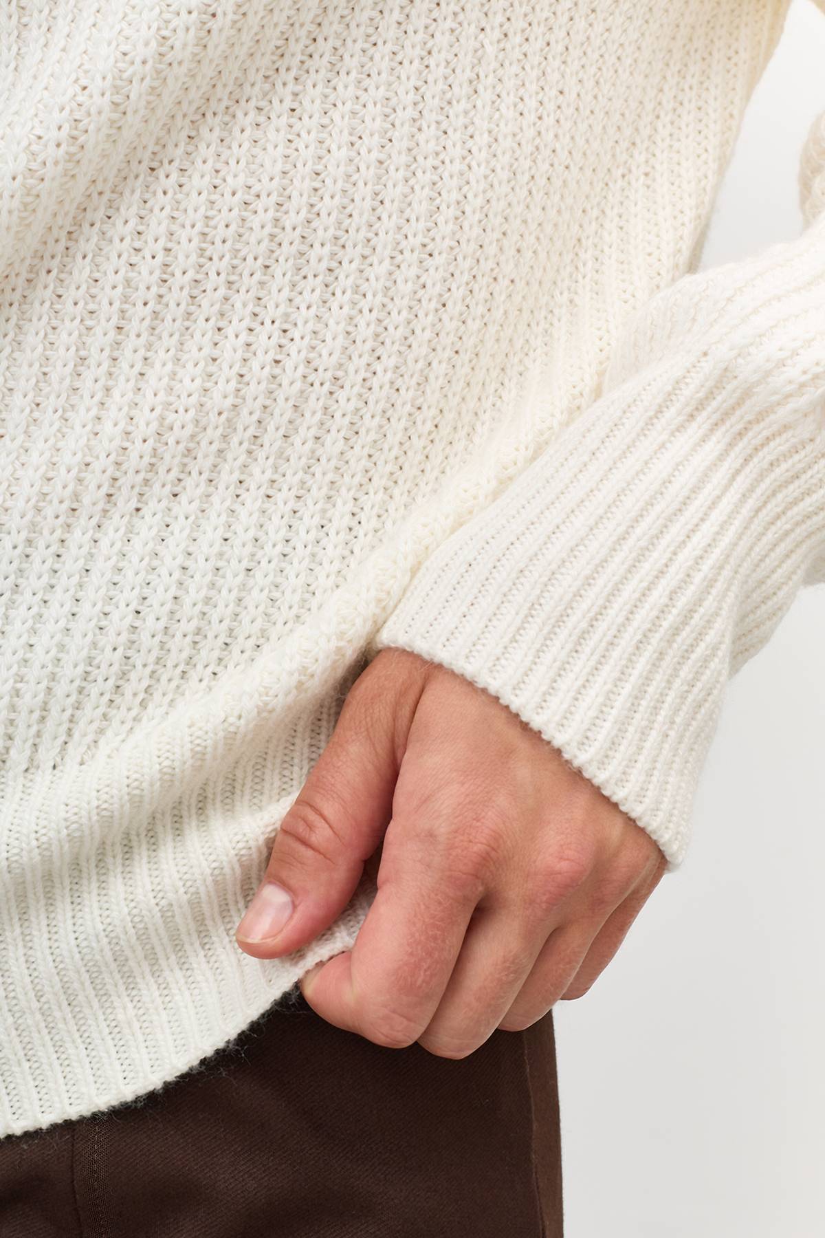 Лимитированная серия свитер с отложным воротником на молнии и ремень, 44